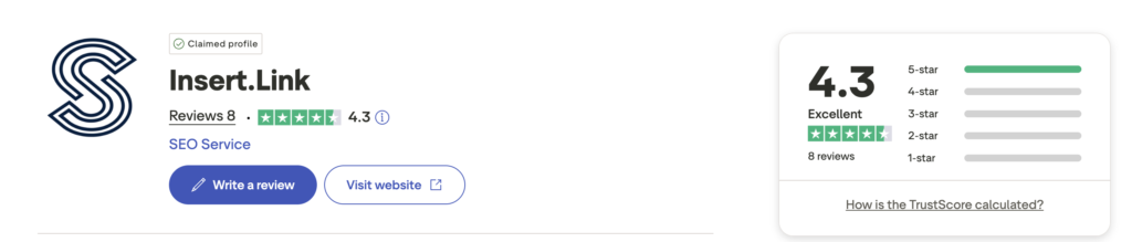 INSERT.LINK Trustpilot reviews