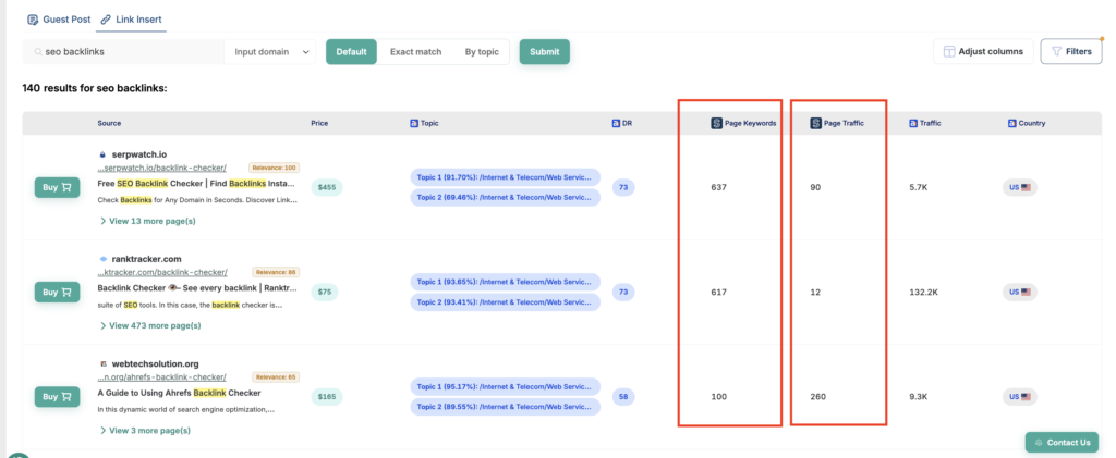 How INSERT.LINK search work
