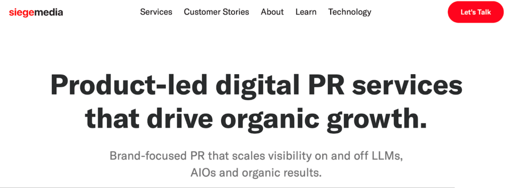 Siege Media digital PR link buidling agency