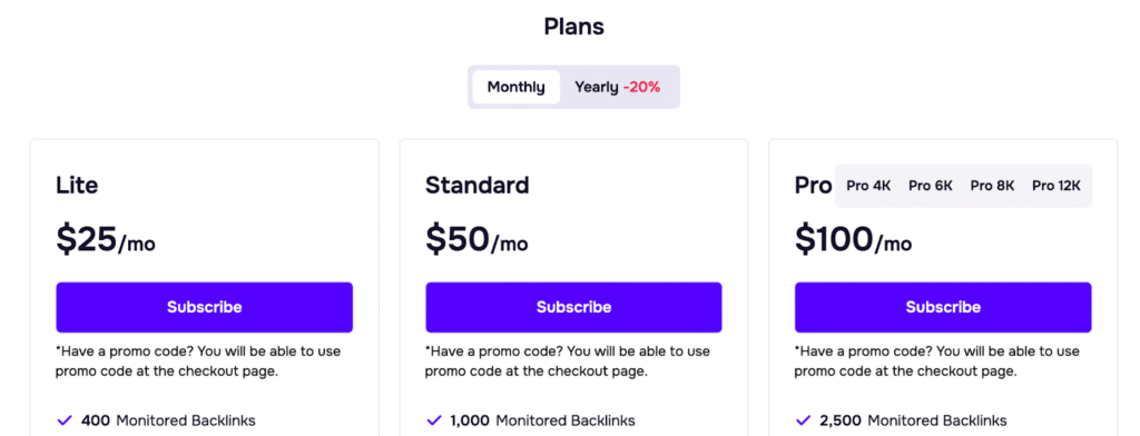 Linkchecker pricing