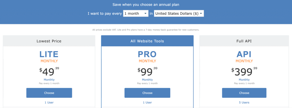 Majestic pricing